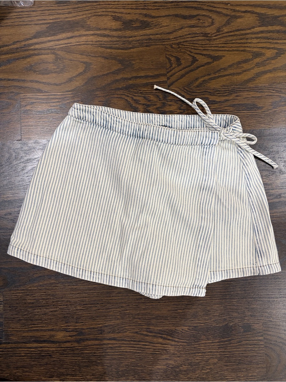 The Workshop Blue & White Striped Wrap Skort